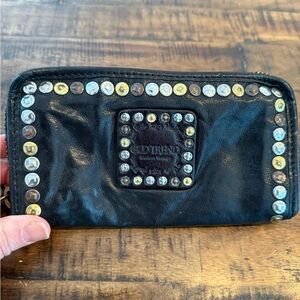 Old Trend Black Leather Bag with Stud Accents